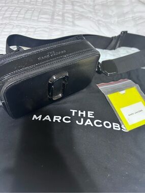 Marc Jacobs Black Patent Snapshot Belt Bag with Double J Hardware